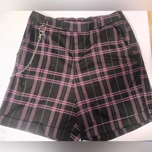 Hot Topic Purple Tartan Trouser Shorts